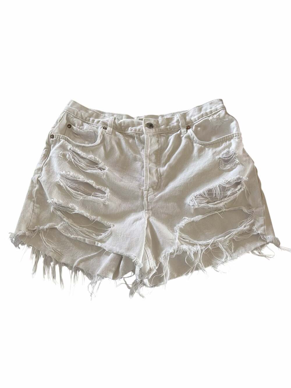 Free People Maggie Distressed Shorts Size 10 Approx 31” Waist Festival Boho